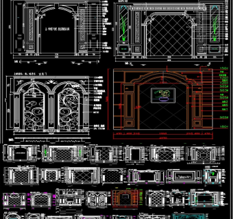 大理石背景墙CAD3D模型