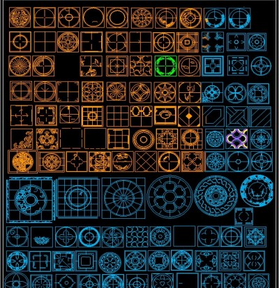 原创大理石水刀拼花图案CAD图库3D模型