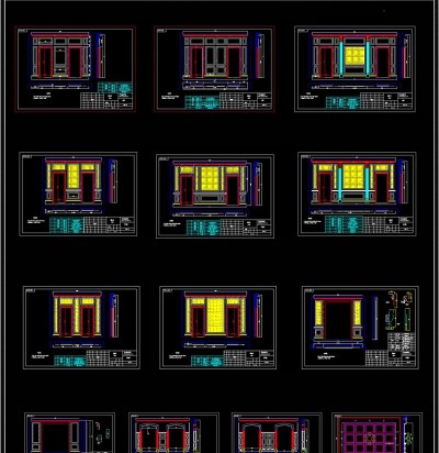 整木定制家居分解拆单CAD图库大全3D模型