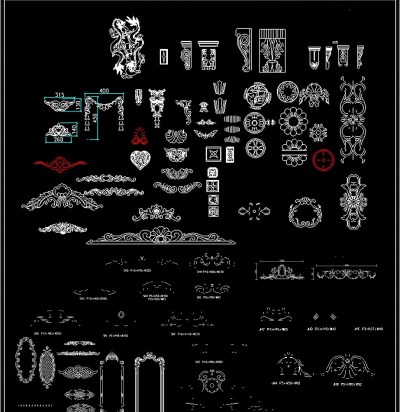 精美雕花cad图库3D模型