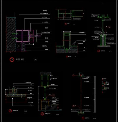 玻璃隔断安装节点CAD图纸3D模型