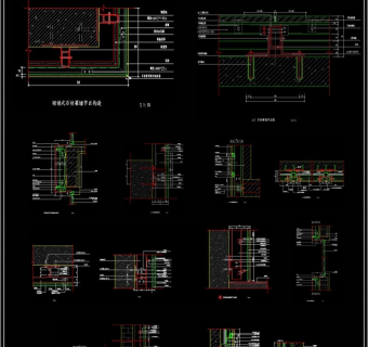 标准常用干挂石材CAD节点图3D模型