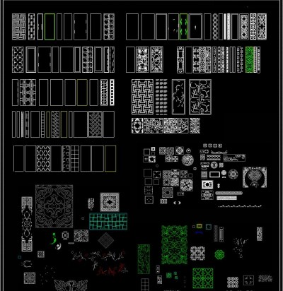 CAD中式雕花图案大全中式雕花屏风隔断3D模型