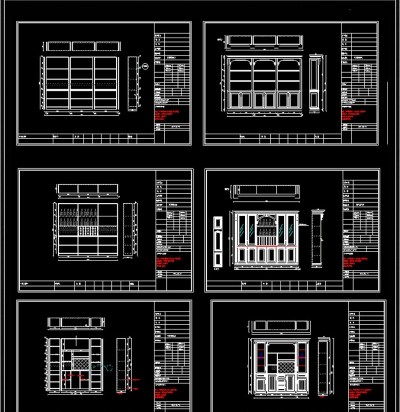 欧式酒柜书柜衣柜CAD图库3D模型