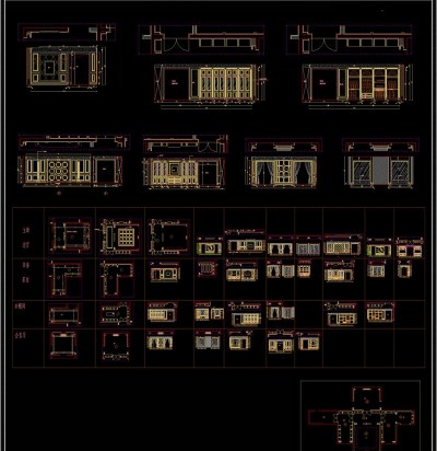 中式豪宅护墙板CAD图库3D模型