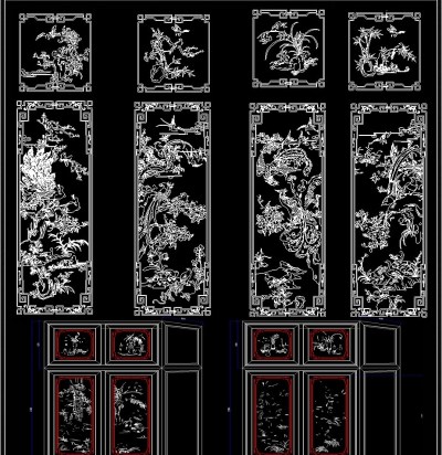 原创明式衣柜花鸟顶箱柜福寿衣柜CAD3D模型