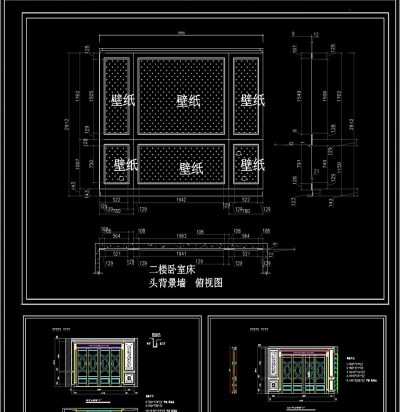 原创整木墙板背景墙立面图CAD图库3D模型