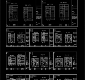 法式整木鞋柜厅柜酒柜书柜衣柜CAD图库3D模型