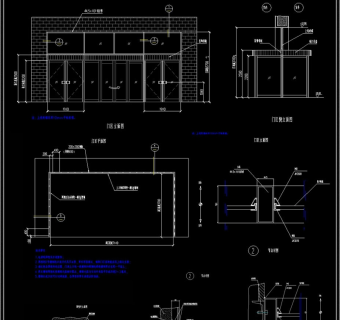 推拉门和感应门和旋转门CAD详图施工图纸3D模型