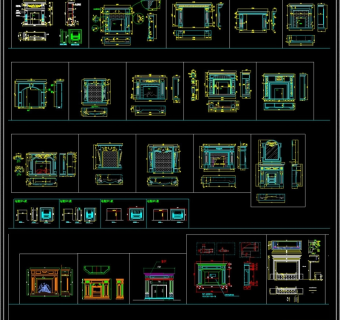 原创整木欧式壁炉CAD素材3D模型