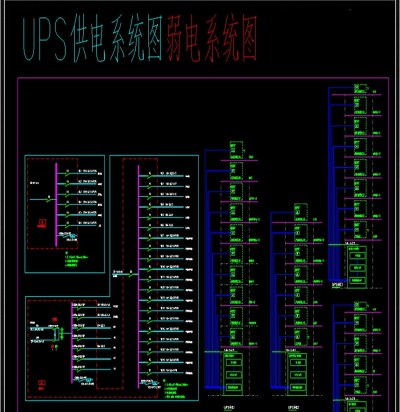 原创UPS供电系统图弱电CAD系统图3D模型