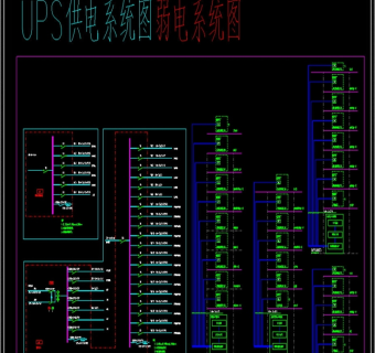 原创UPS供电系统图弱电CAD系统图3D模型