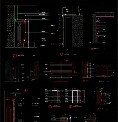 CAD暖气罩节点大样图施工图气包罩建筑图3D模型