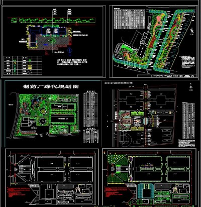 各式广场景观绿化设计CAD平面图3D模型