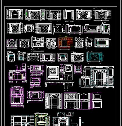 大理石背景墙CAD3D模型