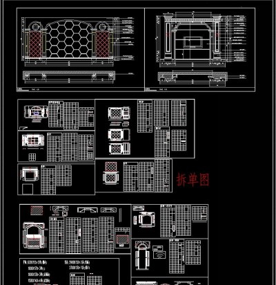 大理石电视背景墙CAD图库3D模型