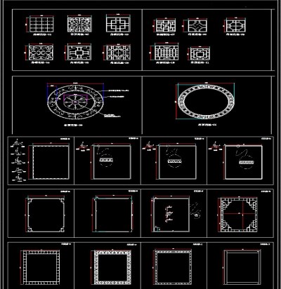 新中式风格花格CAD图库3D模型