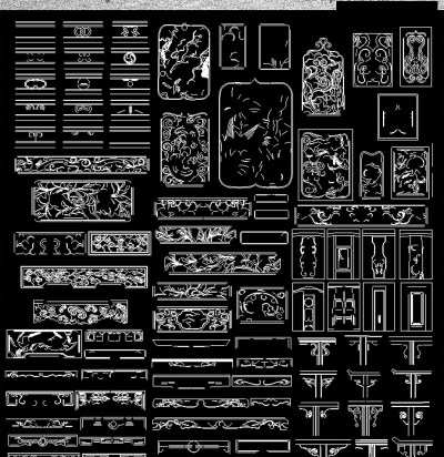 原创中式雕花纹新cad合集3D模型