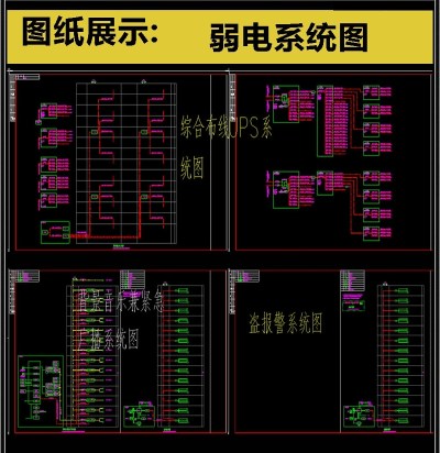 原创常用各类弱电系统CAD模块3D模型