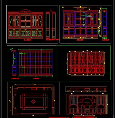 中式书柜CAD图库3D模型