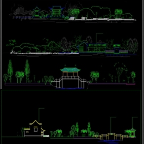 生态水岸改造CAD施工图3D模型