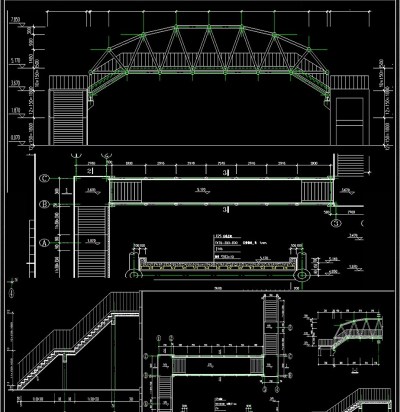 钢结构天桥CAD图纸3D模型