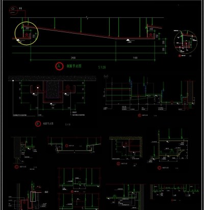 CAD石膏板墙立面图施工图3D模型