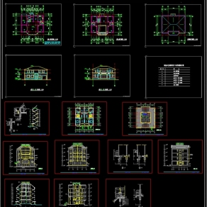 城镇新农村住宅CAD施工图3D模型