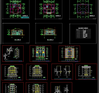 城镇新农村住宅CAD施工图3D模型