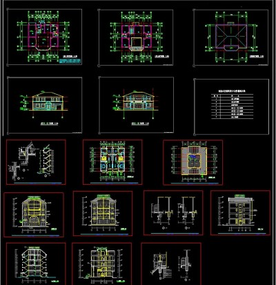 城镇新农村住宅CAD施工图3D模型