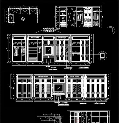 原创精品欧式全屋定制衣柜CAD图库3D模型