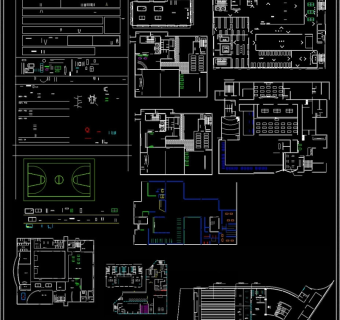 现代风格健身会所CAD施工图3D模型