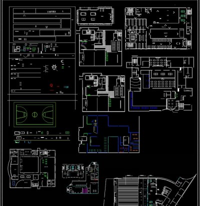 现代风格健身会所CAD施工图3D模型