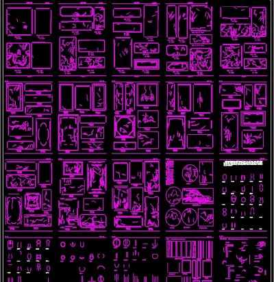 2019中式古典明清风格雕花CAD图库3D模型