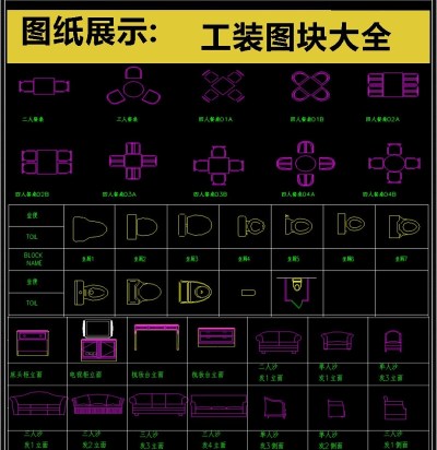 原创2019最新工装图块CAD素材3D模型