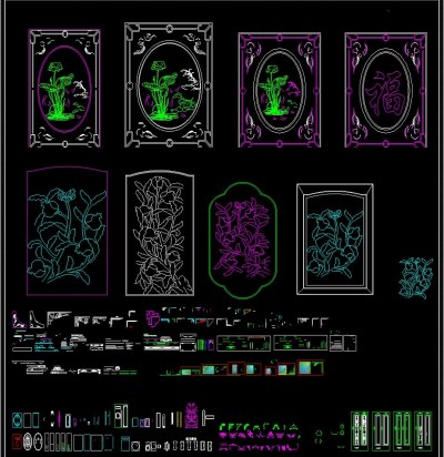 精美雕花cad图库3D模型