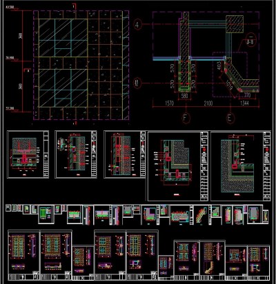 明框玻璃幕墙CAD施工图3D模型