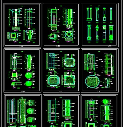原创2019升级罗马柱全集CAD图库3D模型