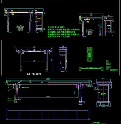 翘头案红木家具CAD图3D模型