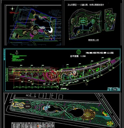 各式公园景观设计CAD平面图方案3D模型