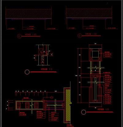 CAD钢结构外贴砖节点施工图吊顶图纸3D模型