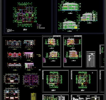 全套法式别墅CAD施工图3D模型