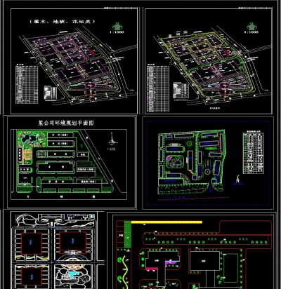 各式园林道路绿化景观CAD施工图纸3D模型