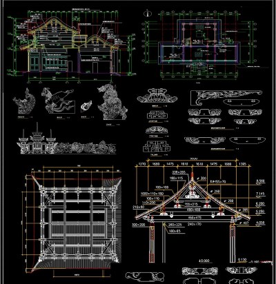 古建筑殿阁CAD设计图3D模型