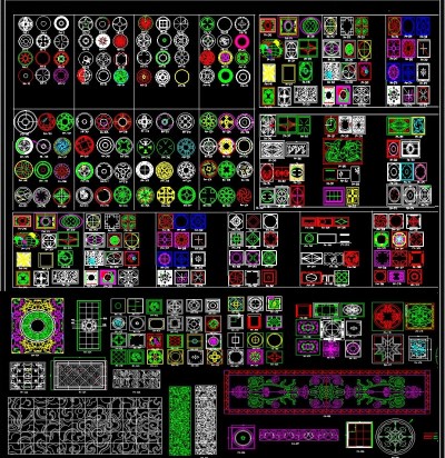 全套整理拼花CAD图集3D模型