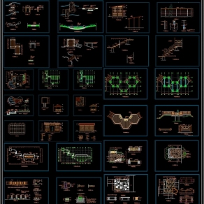 原创整套湿地公园施工CAD图集3D模型