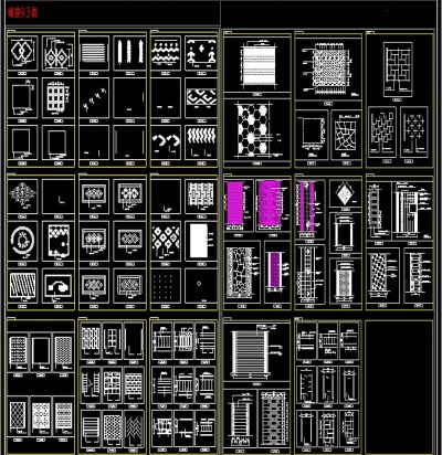 原创93款铺装CAD素材3D模型
