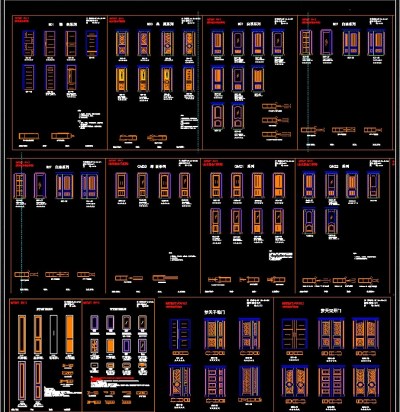 高端豪华木门CAD图库大全集3D模型
