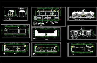 原创某殡仪馆CAD建筑施工图3D模型