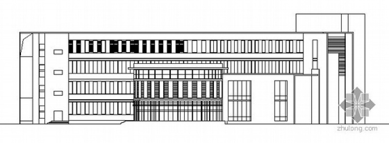 无锡惠山某学校规划区图书馆建筑结构方案图3D模型